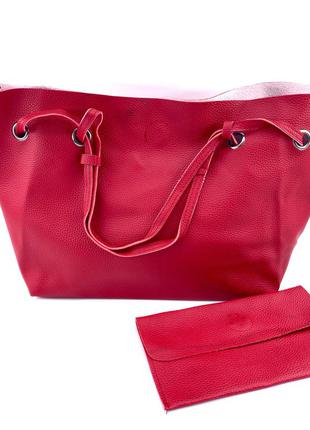Уценка . красная женская сумка шоппер