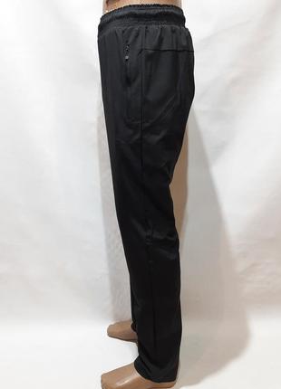Мужские спортивные штаны прямые микрофибра с подкладкой турция черные6 фото
