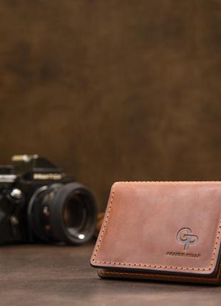 Шкіряна компактна візитниця grande pelle 11489 коричневий6 фото