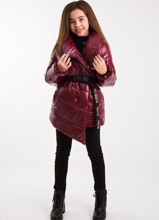 Яркая зимняя куртка одеяло, с высоким воротником, suzie. размер 140-146