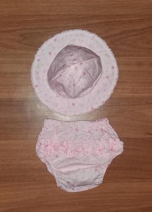 Летний комплект на малышку, панамка и трусики