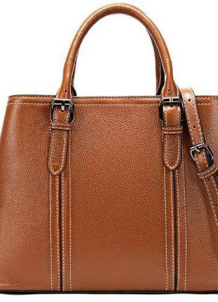 Класична жіноча сумка на шкірі флотар vintage 14875 руда1 фото