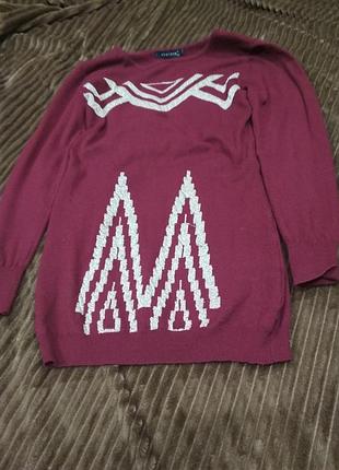 Свитер бордо с золотом 2