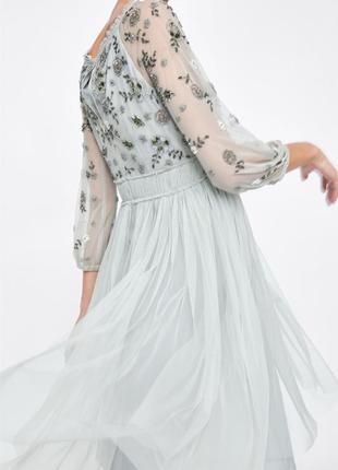 Шикарное вышитое платье zara  limited edition