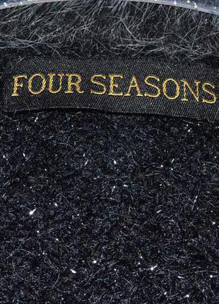 Витончена кофта,жакетик,кардиган бренду four seasons з коміром - шаллю з еко-хутра2 фото