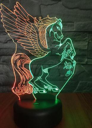 Ночник 3d "единорог"