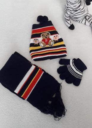 Новий комплект набір набор шапка рукавиці шарф шірфік хомут снуд шаль перчатки1 фото