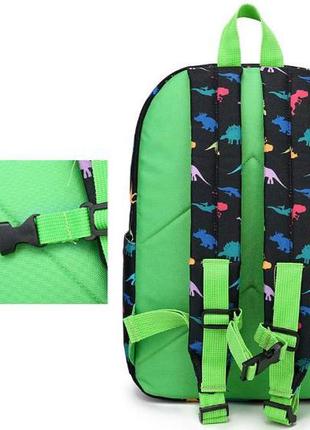 Рюкзак черный / зеленый  / динозавры / школьный / городской / на каждый день / 3в1 / с пеналом и сумкой для3 фото