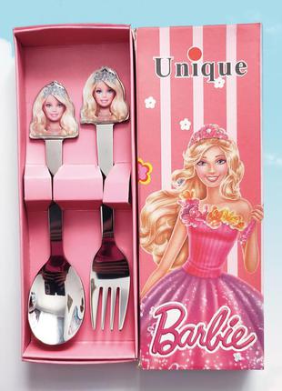 Детские столовые приборы барби, детские приборы barbie