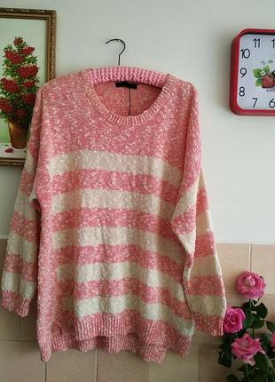 Лососевый свитер новый, большой размер