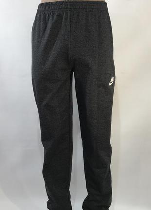 Спортивні штани (великих розмірів) в стилі nike під манжет темно сірі1 фото