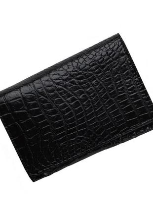 Кошелек женский из кожи крокодила  ekzotic leather  черный (cw108)1 фото