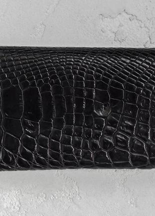 Кошелек женский из кожи крокодила  ekzotic leather  черный (cw108)2 фото