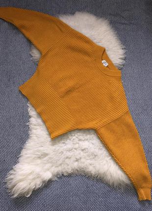 Светр &other stories в'язаний шерсть гірчичний оверсайз вільний