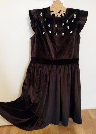 Бархатное велюровое платье праздничное