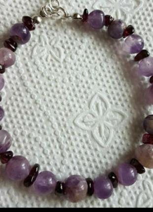 Браслет аметист гранат