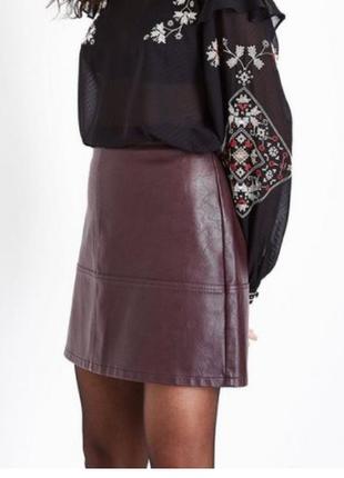 Шкіряна міні-спідниця new look