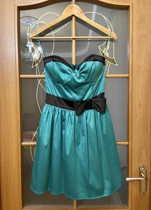 Атласне плаття-бюстьє у неймовірно красивому кольорі тіффані