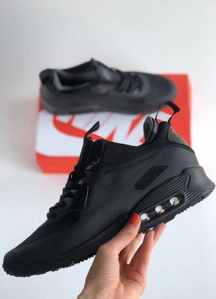 Зимние кроссовки nike air max mid winter 90 termo black6 фото