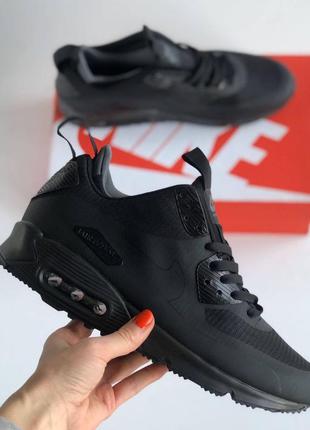 Зимние кроссовки nike air max mid winter 90 termo black4 фото