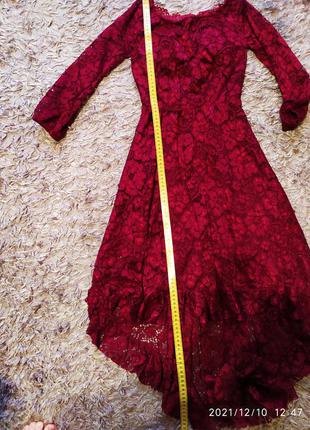 Вишукане бордове плаття з шлейфом2 фото