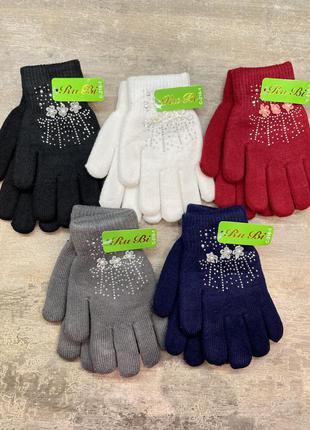 Шерсть рукавички рукавиці рукавиці для дівчаток1 фото