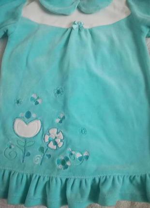 Велюровое платье для девочки  р 86-92 см3 фото