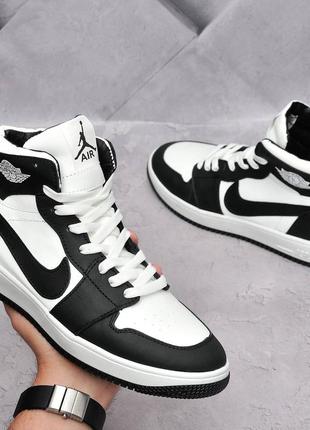 Шкіряні зимові черевики nike air jordan 🔺 найк аїр джордан
