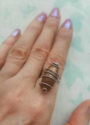 Кільце hand made 17 розмір провол сер бижутер полімерна глина каблучка перстень маркіз