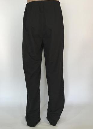 Спортивные штаны (большие размеры) прямые, трикотажные, черные5 фото