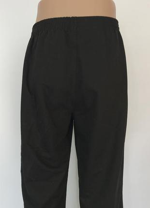Спортивные штаны (большие размеры) прямые, трикотажные, черные6 фото
