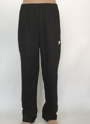 Спортивные штаны (большие размеры) прямые, трикотажные, черные3 фото