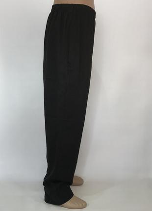 Спортивные штаны (большие размеры) прямые, трикотажные, черные4 фото