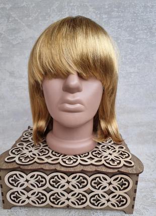 Парик пшеничный каре короткий парик блонд с челкой олег винник руссый с челкой