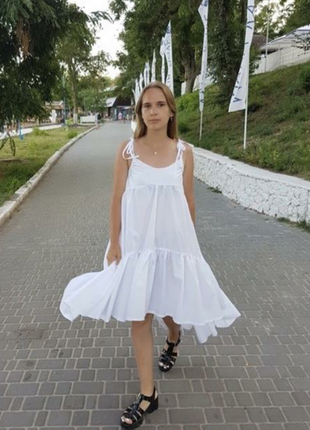 Платье белое асимметричное миди макси летнее