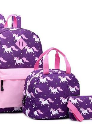 Рюкзак фиолетовый единороги