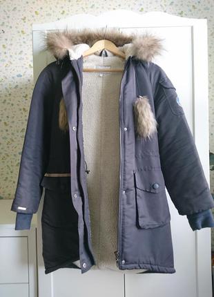 Парка из коллекции winterville от украинского бренда dasti коричнево-серого цвета5 фото