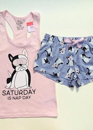 Женская трикотажная летняя пижама оригинал примарк primark