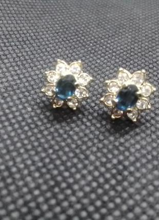 Сережки гвоздики кристали скло
