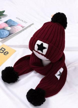 Зимовий комплект шапка+шарф