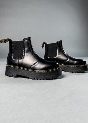 Ботинки челси женские dr. martens мех зимние черные черевики челсі жіночі др мартенсы мартенси чорні5 фото