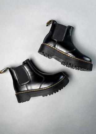 Ботинки челси женские dr. martens мех зимние черные черевики челсі жіночі др мартенсы мартенси чорні6 фото