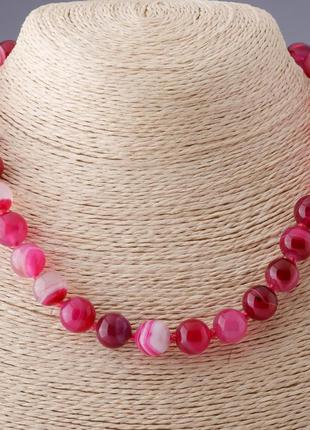 Намисто агат малиновий кулька