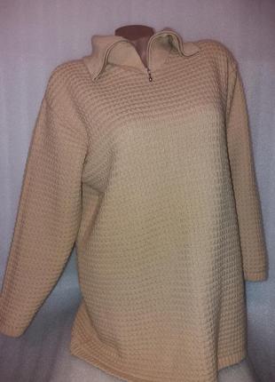 Стильный винтажный свитер с молнией