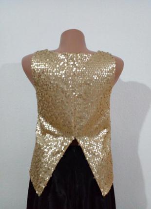 Золотистый  топ блуза в паетках  yamamay2 фото