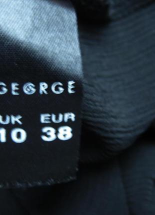 Черная блуза из шифона р 38 george с длинным рукавом и  вышивкой6 фото