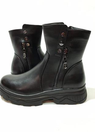 36,37,38,40 р. женские осенние ботинки  из экокожи черный отличного качества6 фото