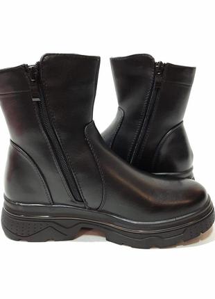 36,37,38,40 р. женские осенние ботинки  из экокожи черный отличного качества5 фото