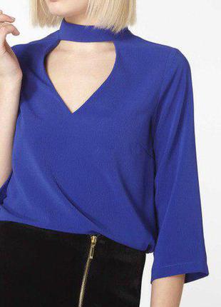 Синяя блуза с чекером zara2 фото