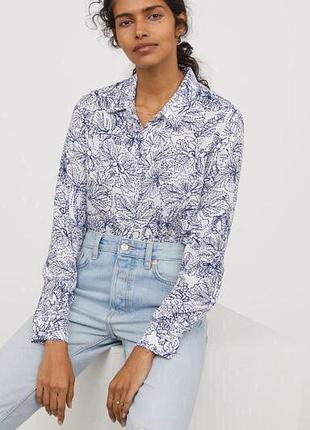 Блуза рубашка в цветочный принт zara